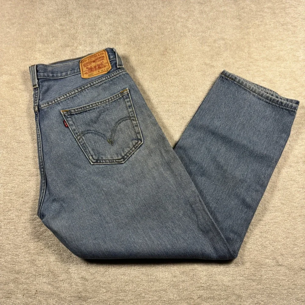 Levi's Jeans Mens 36x29 Blue 505 Regular Fit Straight Leg Medium Wash Cotton